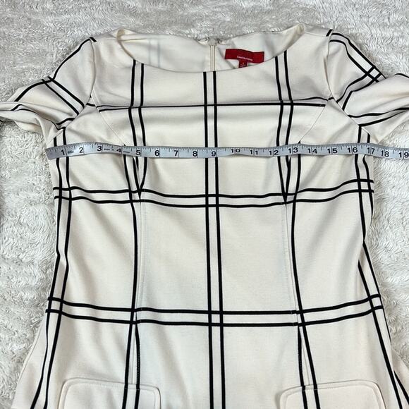 RED Saks Fifth Avenue drop waist windowpane check dress, size 6 - Picture 3 of 12
